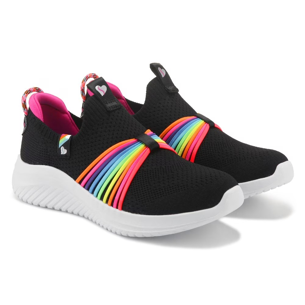 

Ультра гибкие кроссовки-слайдеры для маленьких/больших детей Skechers, черный