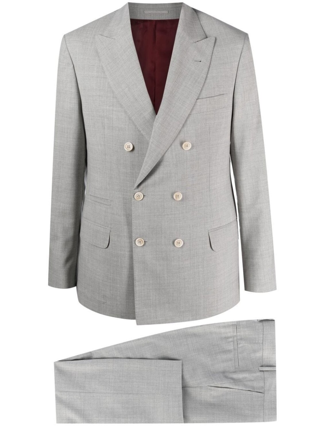

Brunello Cucinelli костюм-двойка с двубортным пиджаком, серый