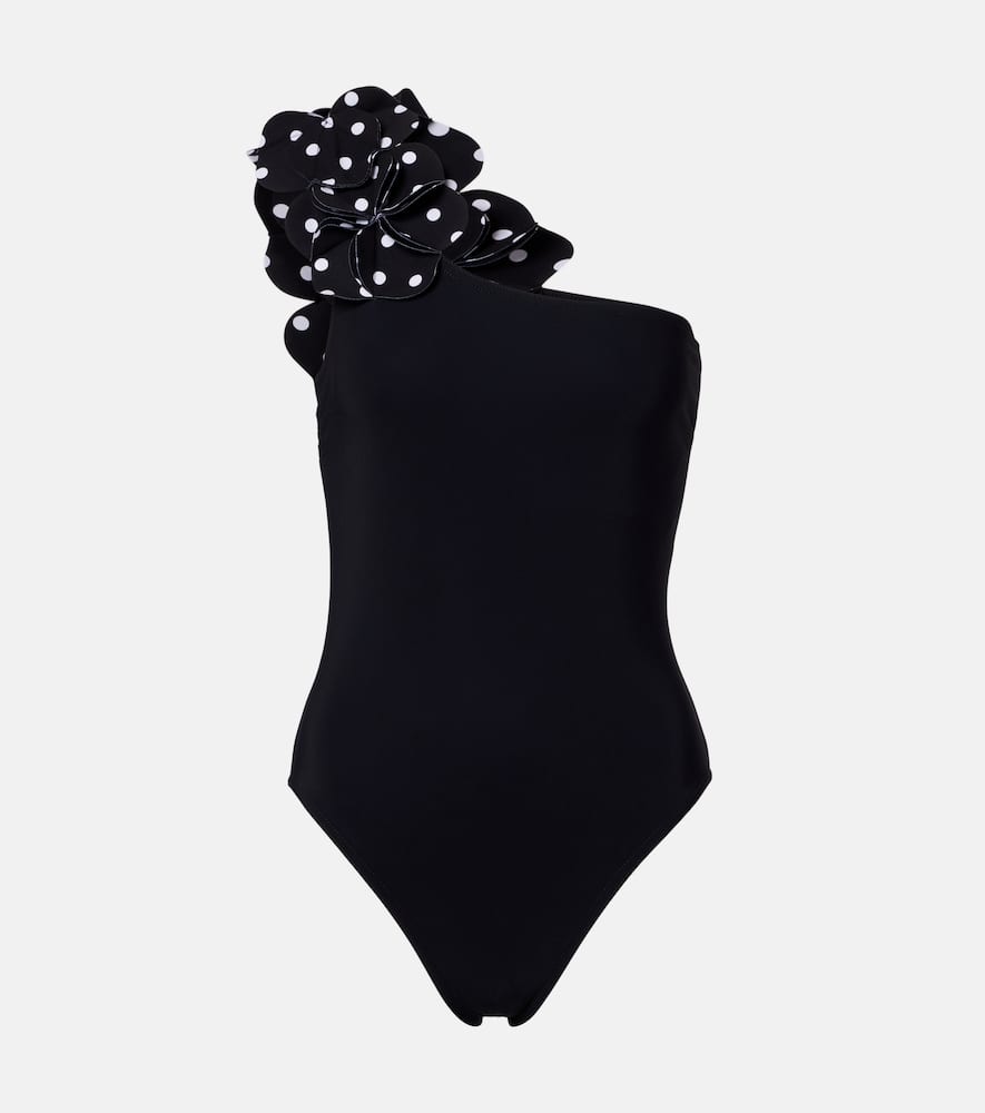 

Ария купальник с цветочными аппликациями на одно плечо Karla Colletto, Black White