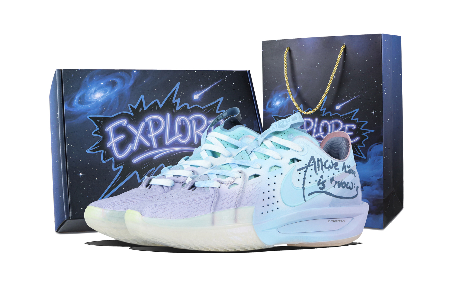 

Nike Air Zoom G.T. Cut 3 Lucky амортизаторы противоскользящие низкие баскетбольные кроссовки unisex blue