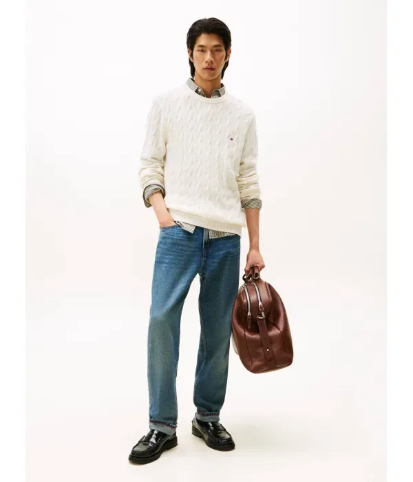 Шерстяной свитер regular fit Tommy Hilfiger, экрю — фото 2