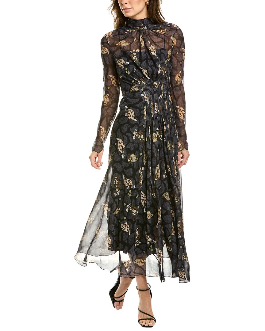 

Salvatore Ferragamo женское платье Ferragamo Silk Midi, 36, черный