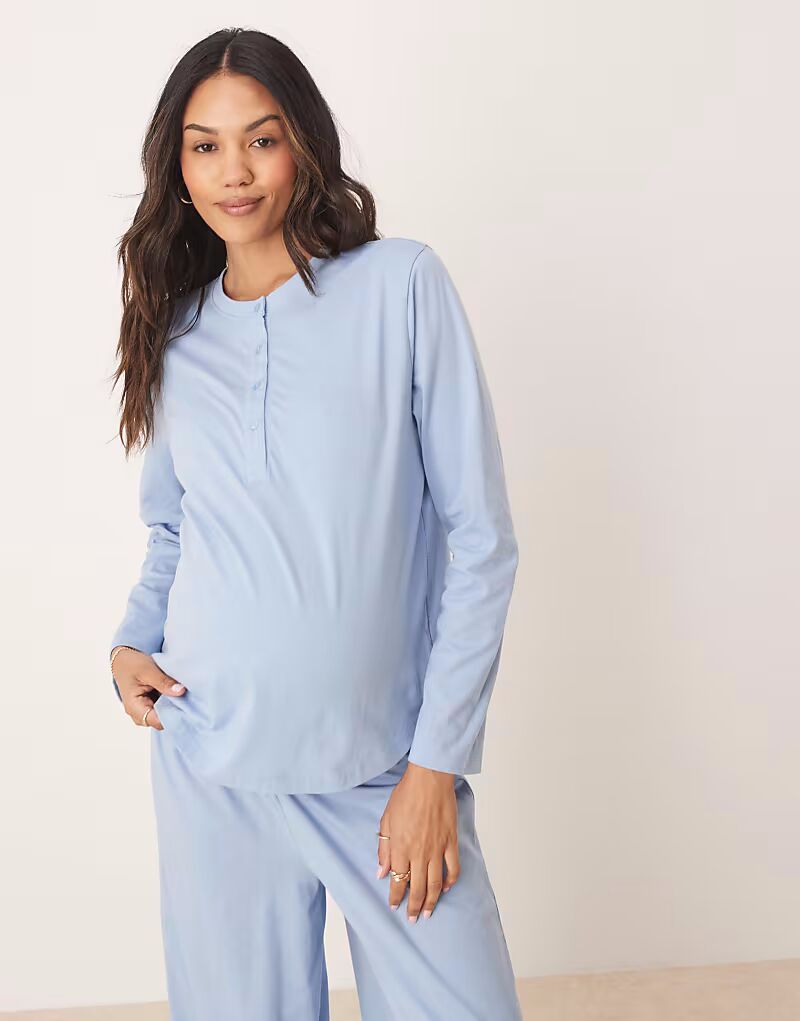 

Пижамный топ для беременных ASOS DESIGN Mix & Match Helley синего цвета ASOS Maternity
