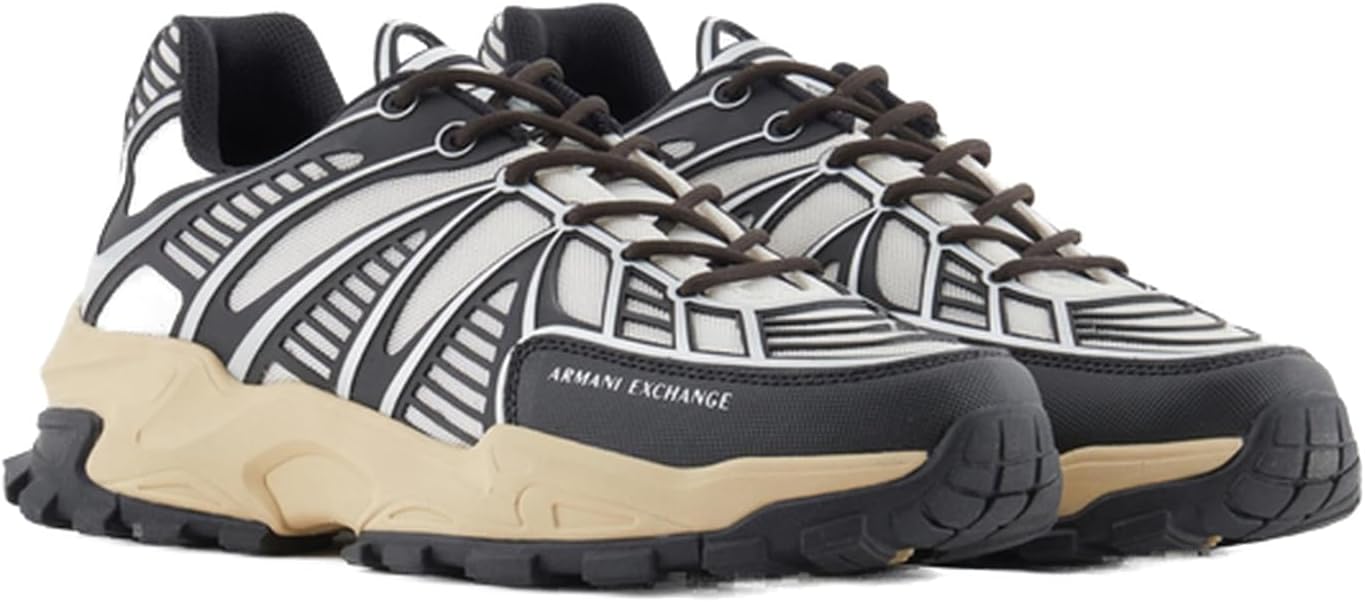 

Мужские кроссовки Armani Exchange Aspen с контрастными элементами, белый/черный/светло-белый