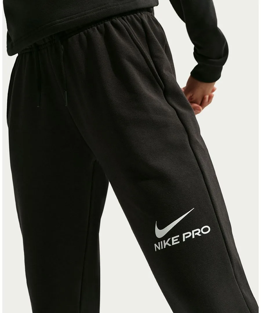 Женские брюки Pro Dri-FIT из французской махровой ткани Nike, черный — фото 3