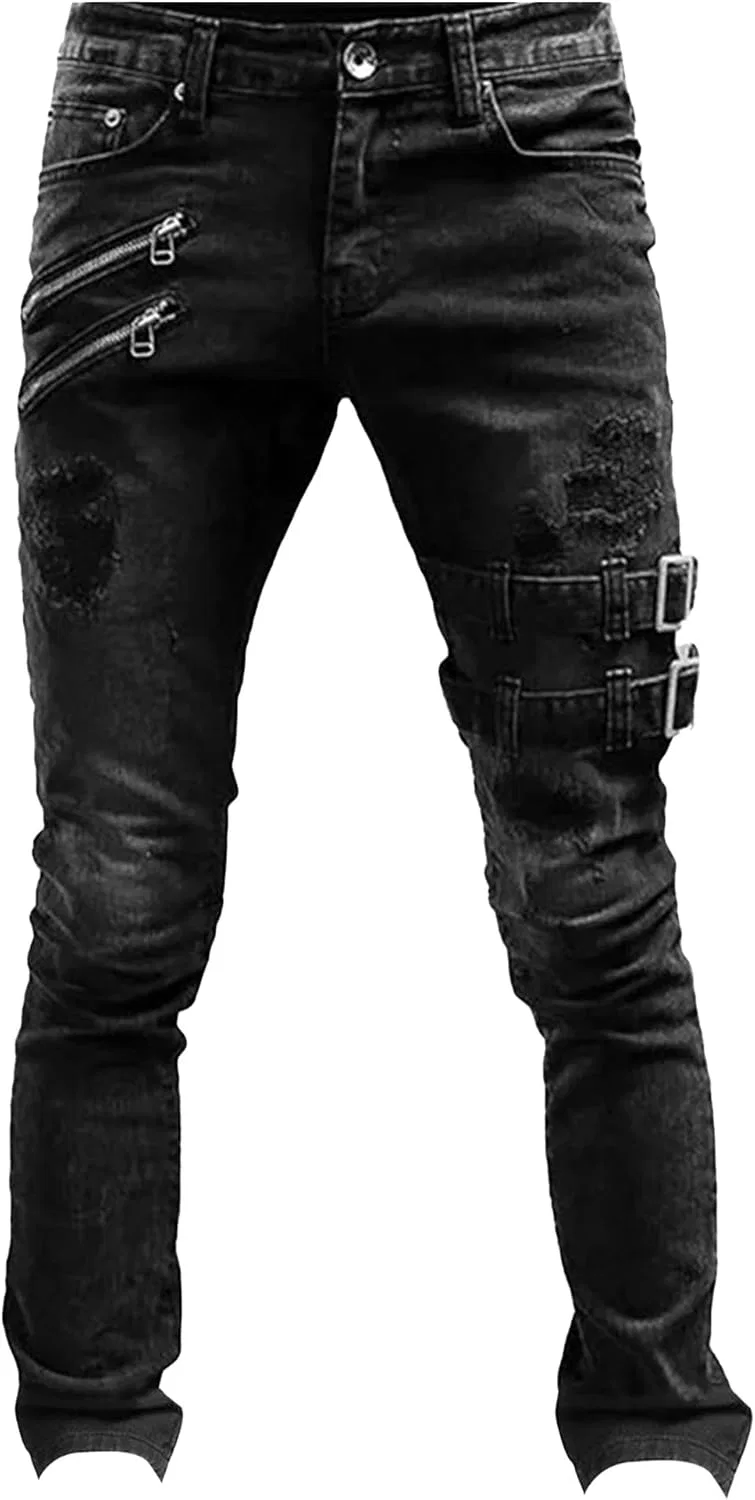 Джинсы с потертостями Black