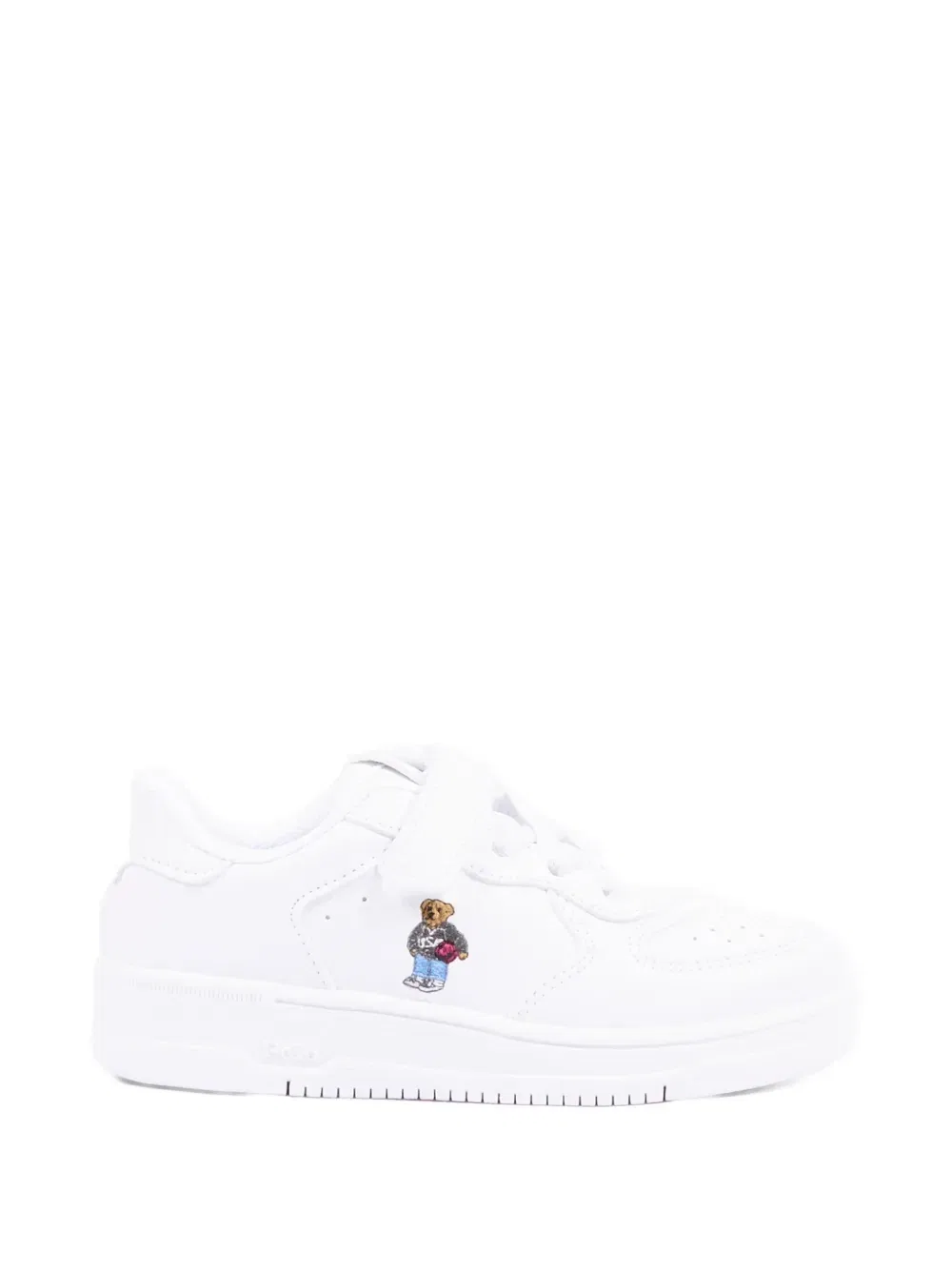 Кроссовки с вышивкой в виде медведя Polo Ralph Lauren Kids, белый — фото 2