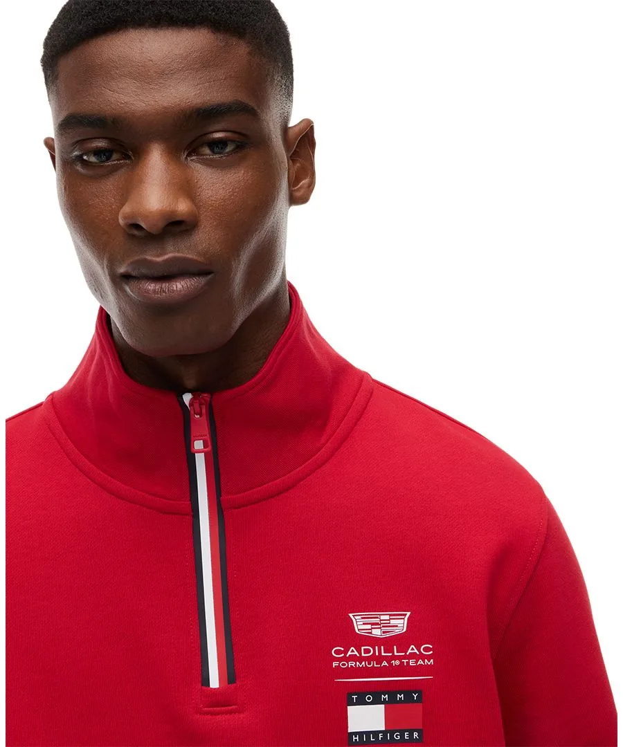 Мужская толстовка на молнии с логотипом Cadillac F1 Tommy Hilfiger, красный — фото 3