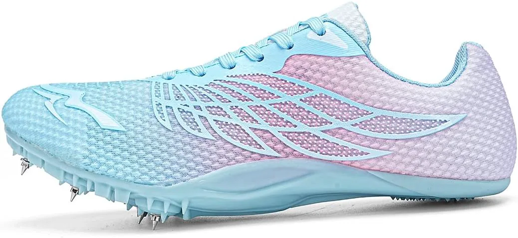 

Беговые шиповки для женщин Track Spike Shoes Беговая обувь для мужчин Унисекс Беговые и легкоатлетические кроссовки для спринта и дистанционного бега с 7 шипами TauLene, светло-голубой