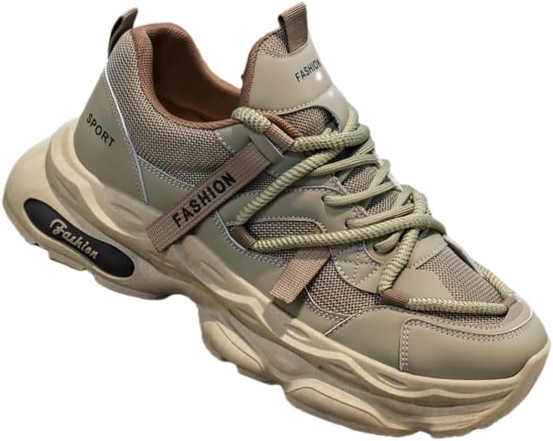 

Модные кроссовки с толстой подошвой для повседневной носки и бега. Дышащие и комфортные. Противоскользящие и прочные. Модные и универсальные Fmshi, зеленый