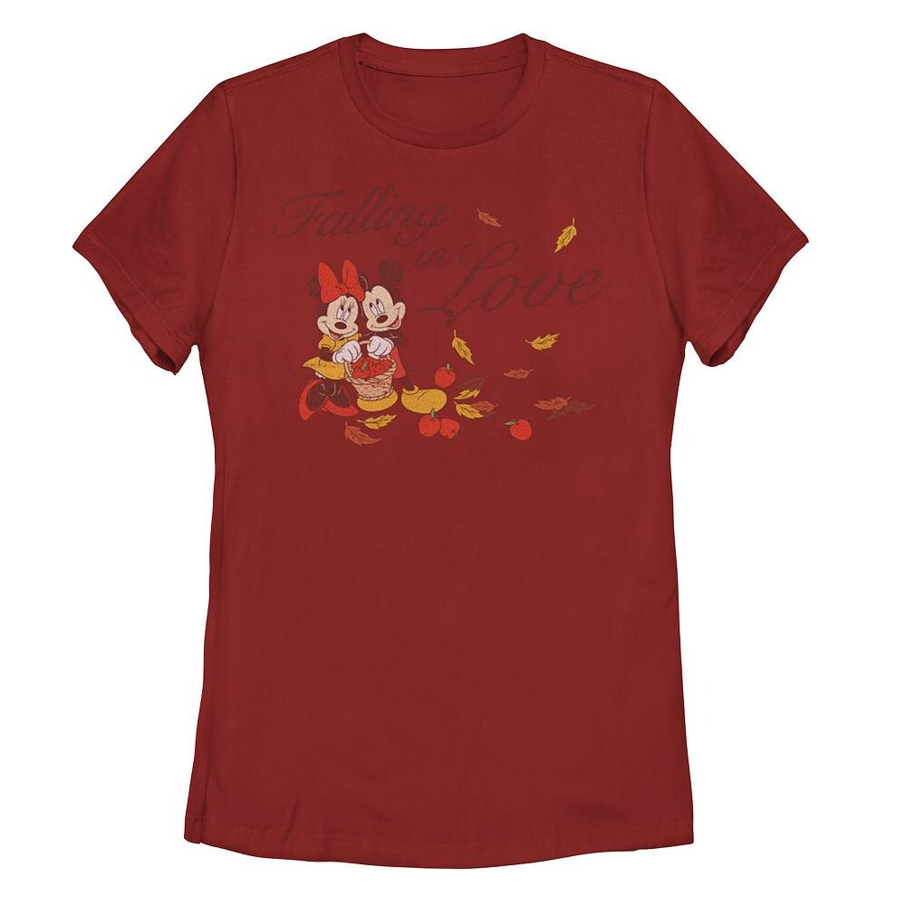 

Футболка Disney's Mickey Mouse с рисунком «Микки и Минни влюбляются» для детей, красный