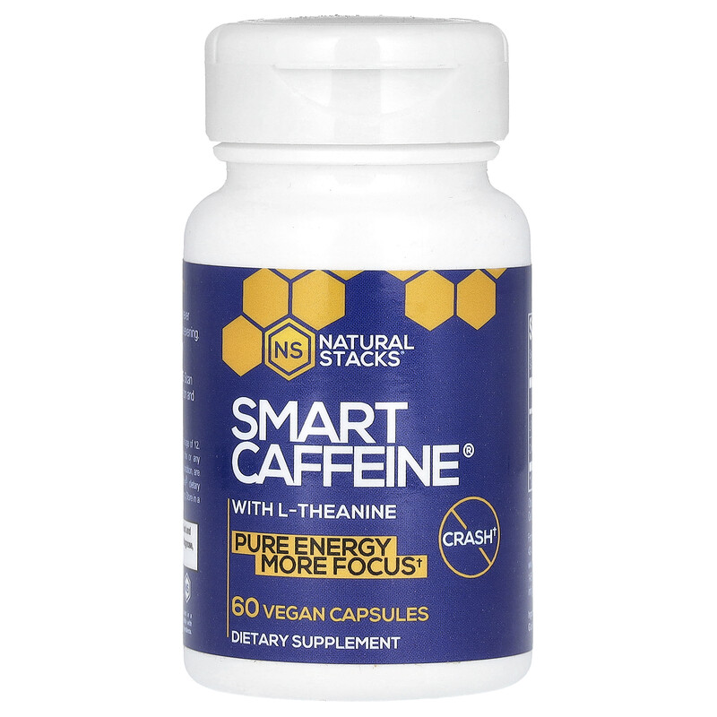 

Natural Stacks, Smart Caffeine с L-теанином, 60 веганских капсул
