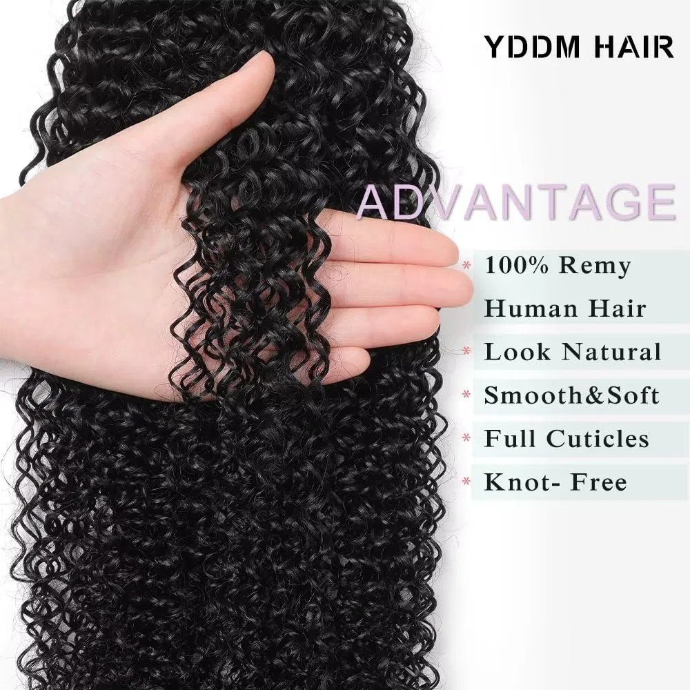 Накладные пряди на ленте из натуральных волос Kinky Curly от YDDM, 40 г Yddm, 1B# — фото 3