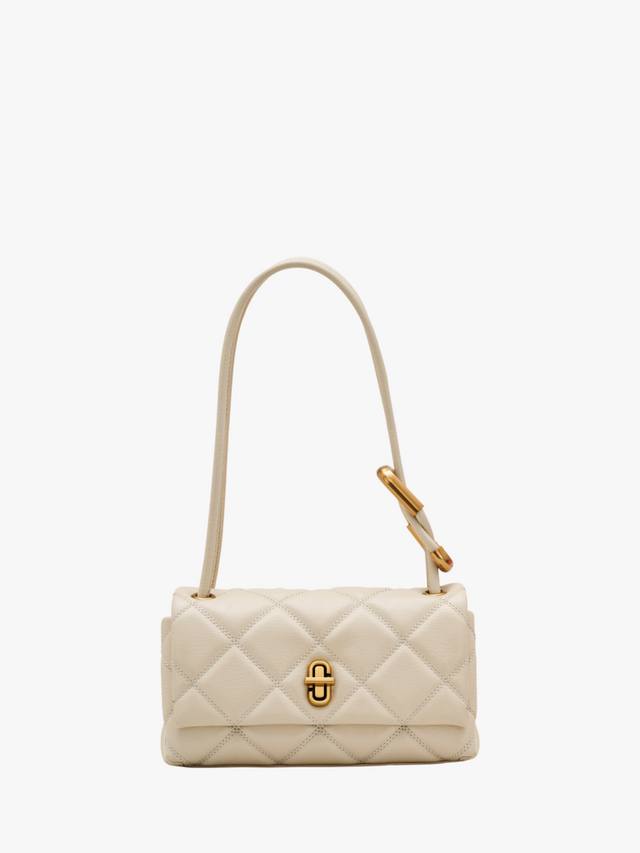 

Миниатюрная двойная стеганая кожаная сумка через плечо Marc Jacobs, Cloud White