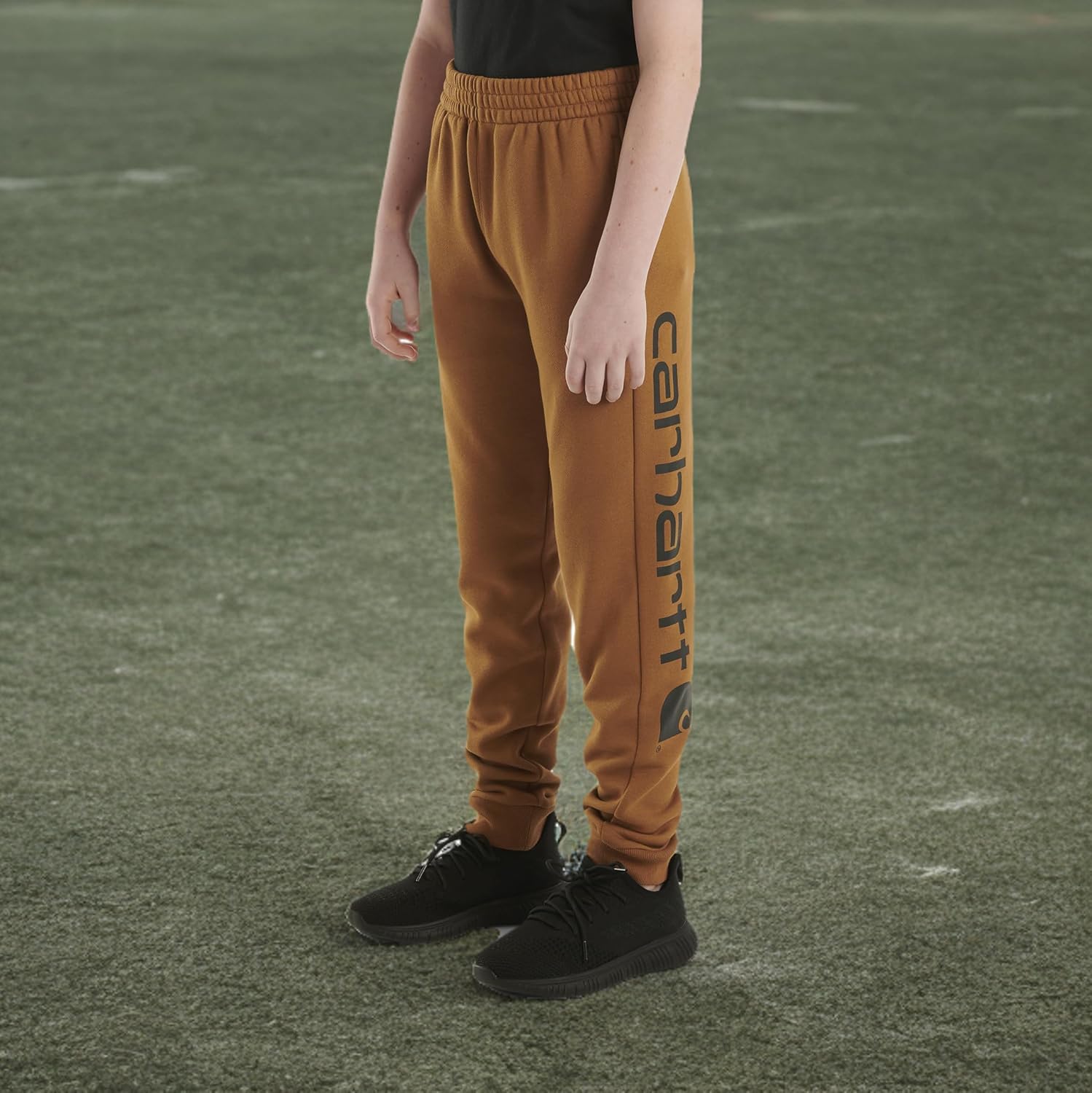 Детские флисовые спортивные брюки с логотипом Carhartt CK8429 для мальчиков, Carhartt Brown Classic — фото 4