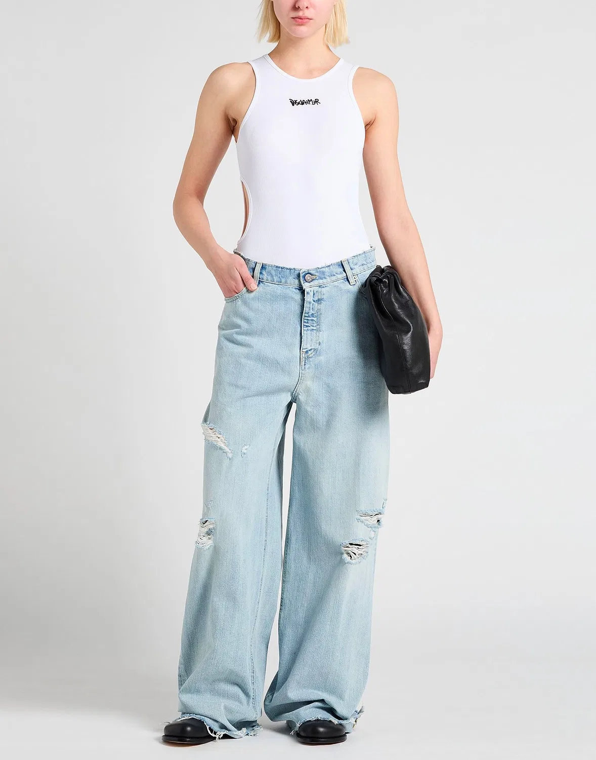 Джинсы wide-leg GOLDEN GOOSE синие — фото 2