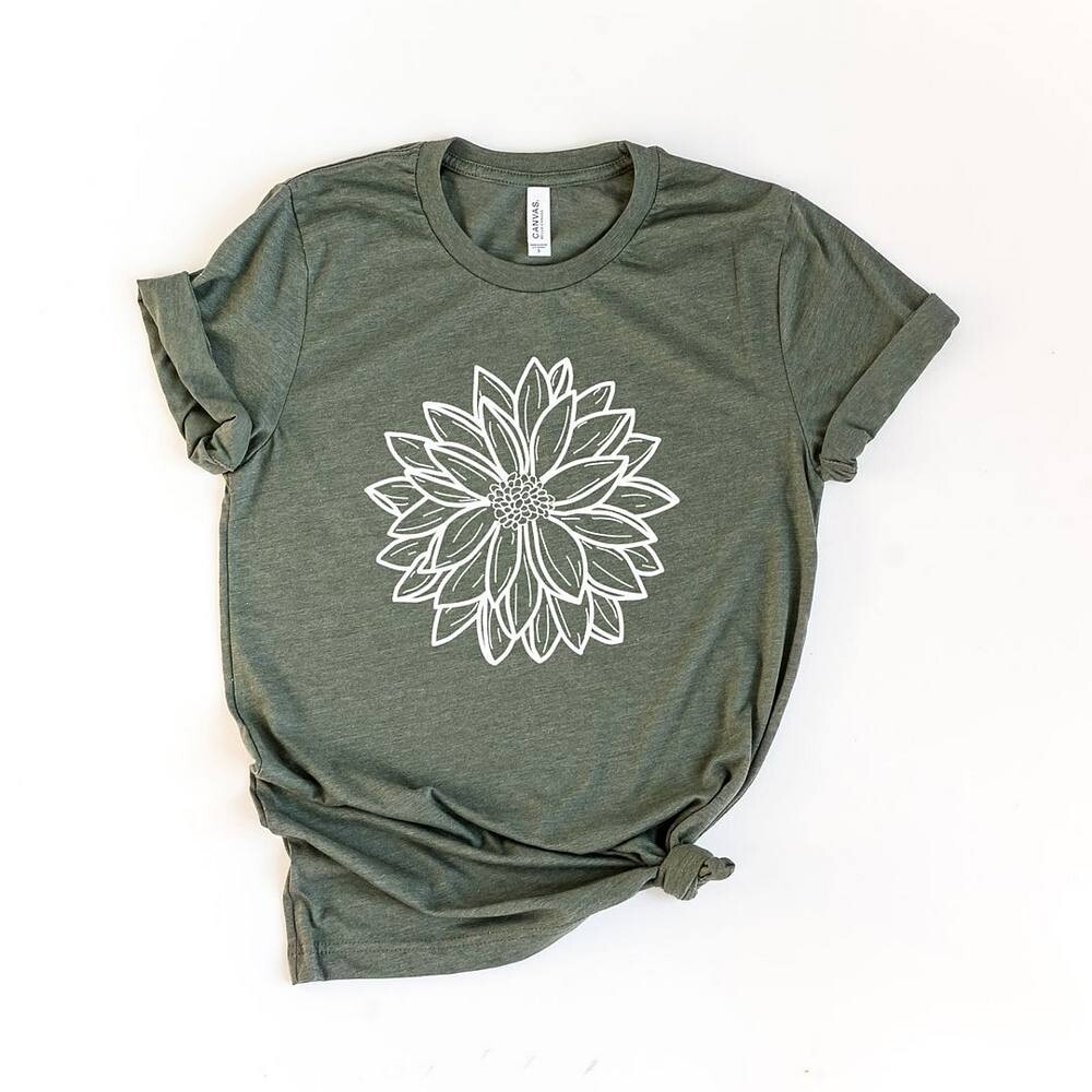 

Футболка с короткими рукавами и рисунком Dahlia Simply Sage Market, цвет Army
