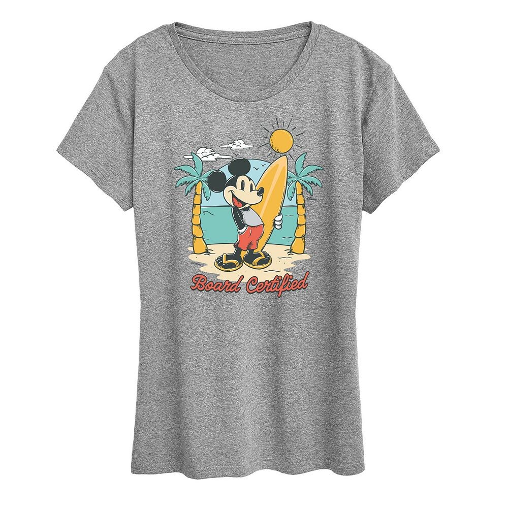 

Женская футболка с рисунком Микки Мауса Disney's, сертифицированная советом директоров, цвет Heather Gray