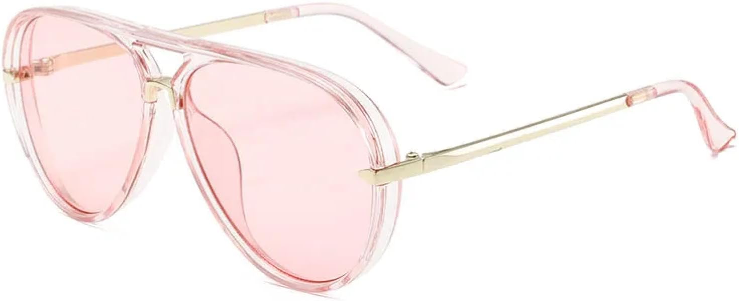 

Модные ретро-очки для женщин, стильные солнцезащитные очки большого размера в винтажном стиле из металла, очки для вождения с защитой от УФ-излучения TVTBBVV, Pink Pink