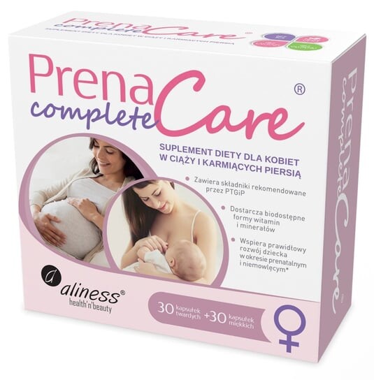 

PrenaCare от Aliness, Complete для беременных и кормящих женщин 30 твердых капсул + 30 мягких капсул