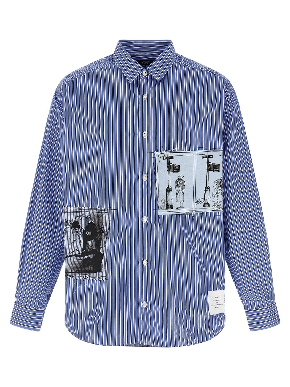 

Рубашка в полоску с нашивками COMME DES GARҪONS HOMME, синий