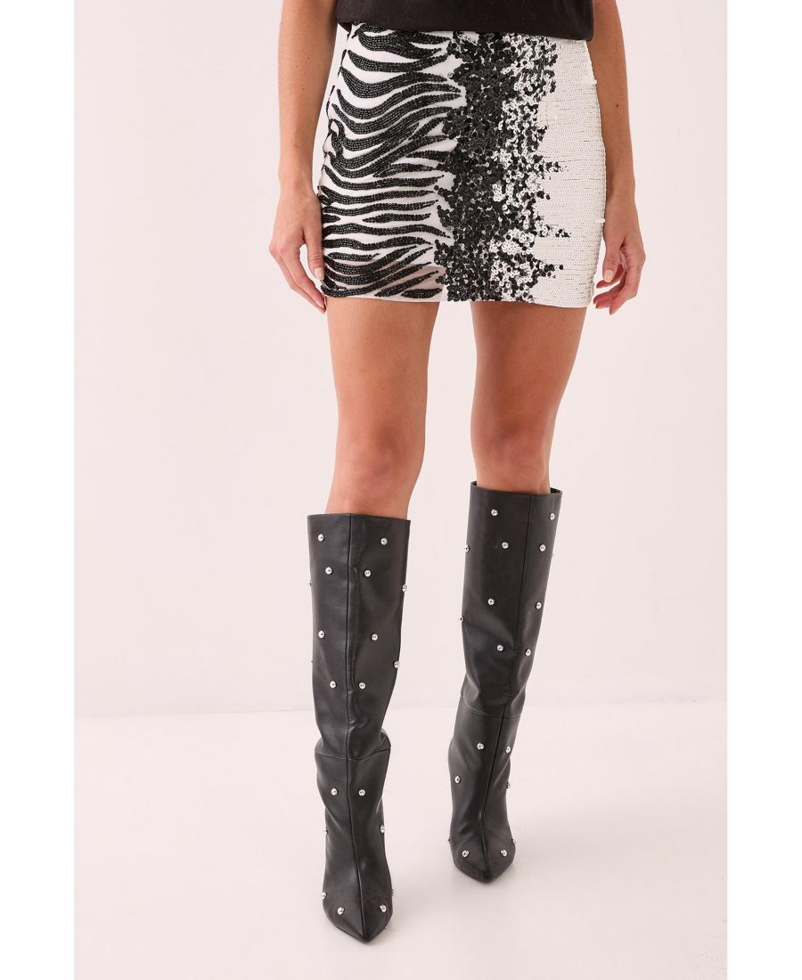 

Женская мини-юбка с зебровым градиентом и ручной вышивкой Nasty Gal, Mono