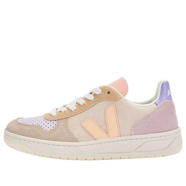 

Кроссовки Veja V-10 Lace-Up Suede Sneakers 'Beige Yellow Pink', бежевый