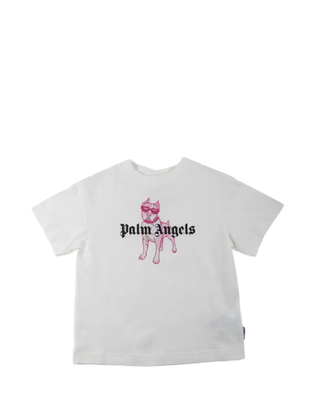 Футболка с собачьим принтом Palm Angels Kids, белый