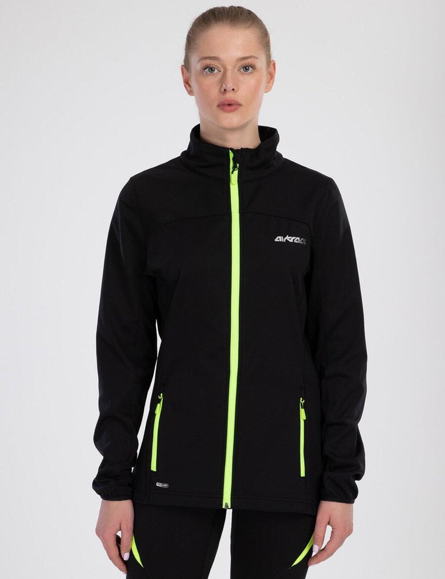 

AIRTRACKS Женская зимняя термокуртка для велоспорта Softshell Pro Line II Black-Neon