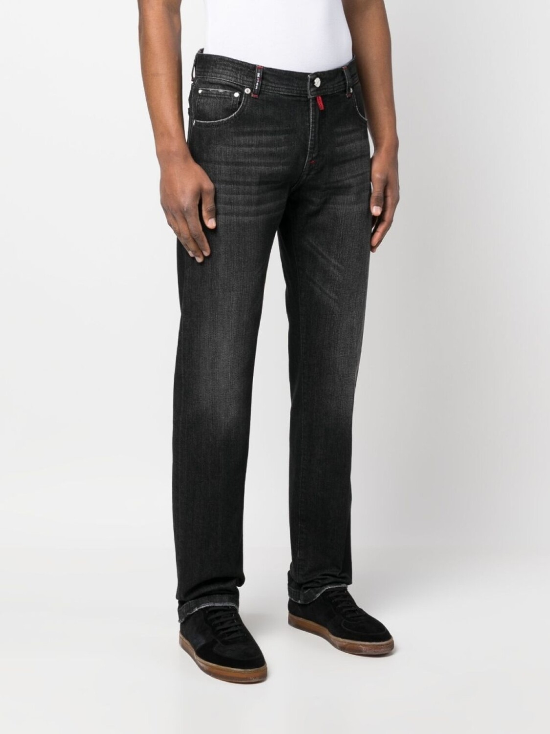 

Kiton прямые джинсы средней посадки, черный