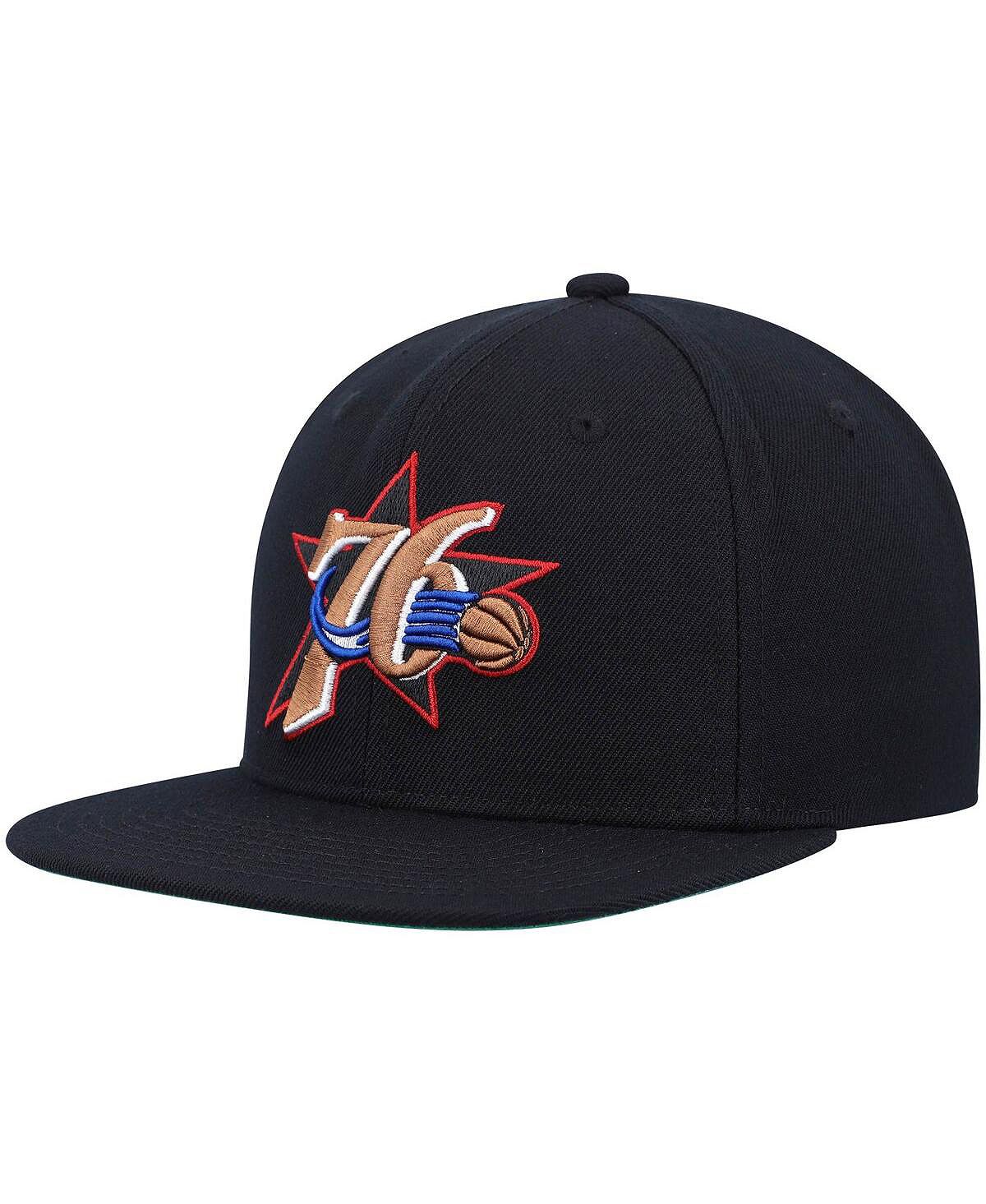 

Мужская черная кепка Philadelphia 76Ers Hardwood Classics Team Ground 2.0 Snapback Mitchell & Ness