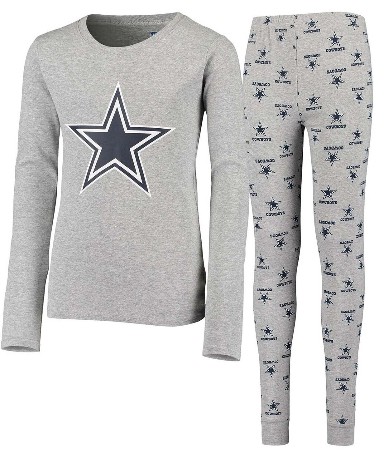 

Серый комплект для сна с футболкой и брюками с длинными рукавами Big Boys Dallas Cowboys Outerstuff