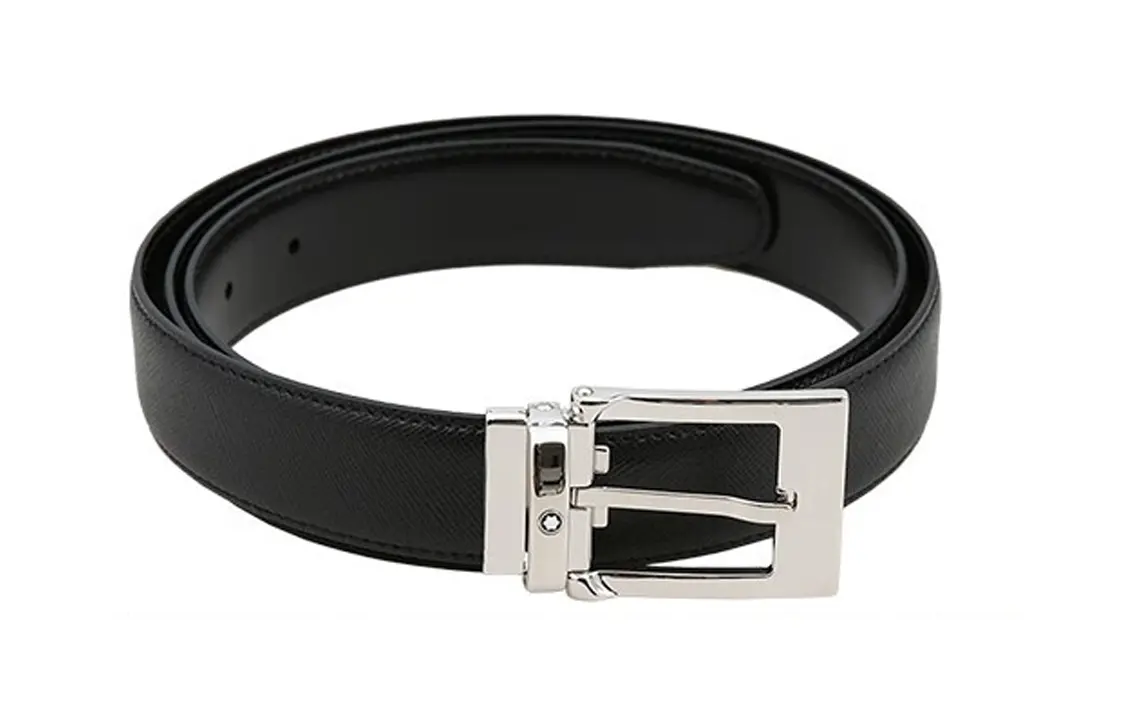 

MONTBLANC Кожаный ремень мужской черный ширина 3CM