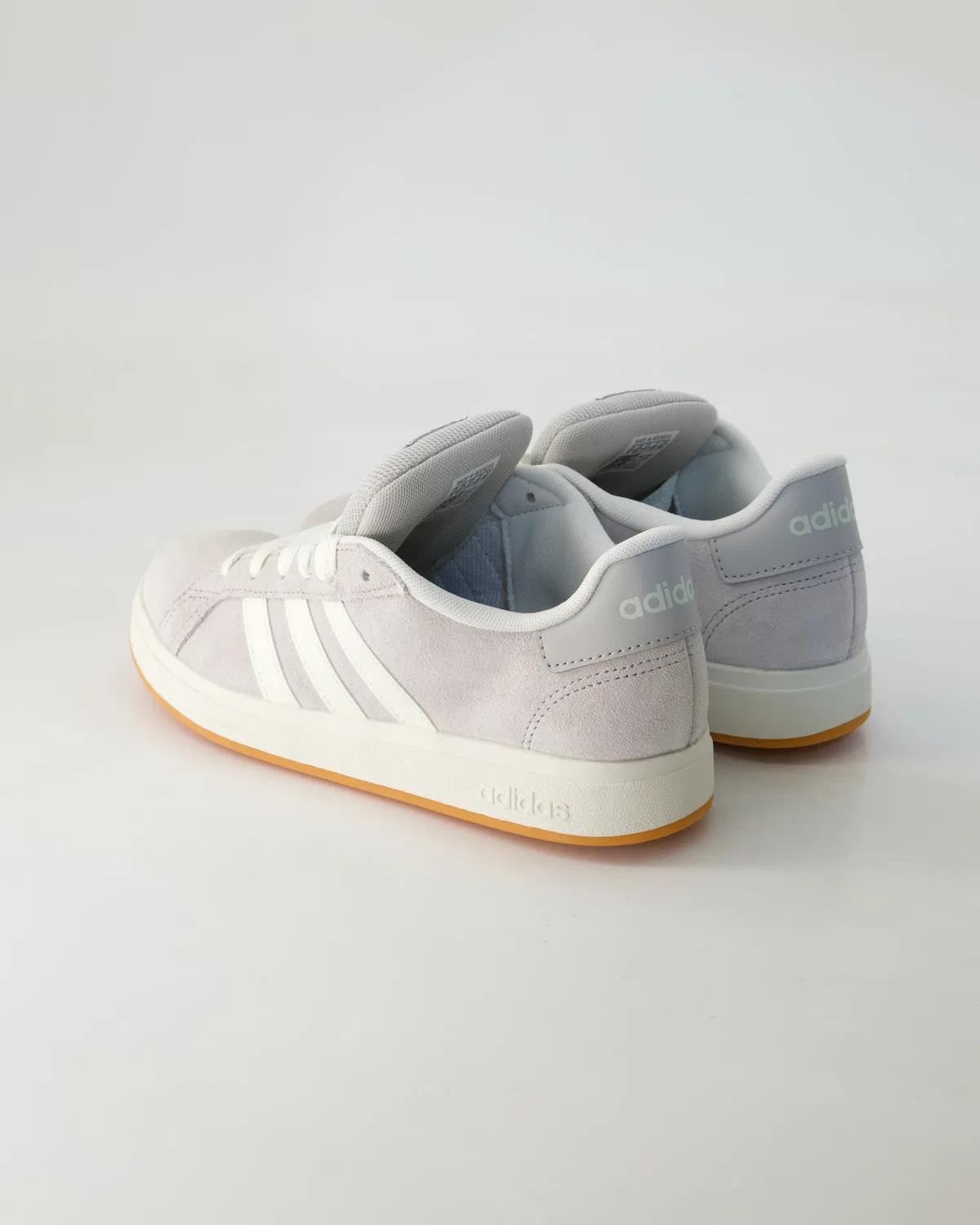 Сникерсы низкие, кожаные, Adidas, серый — фото 3