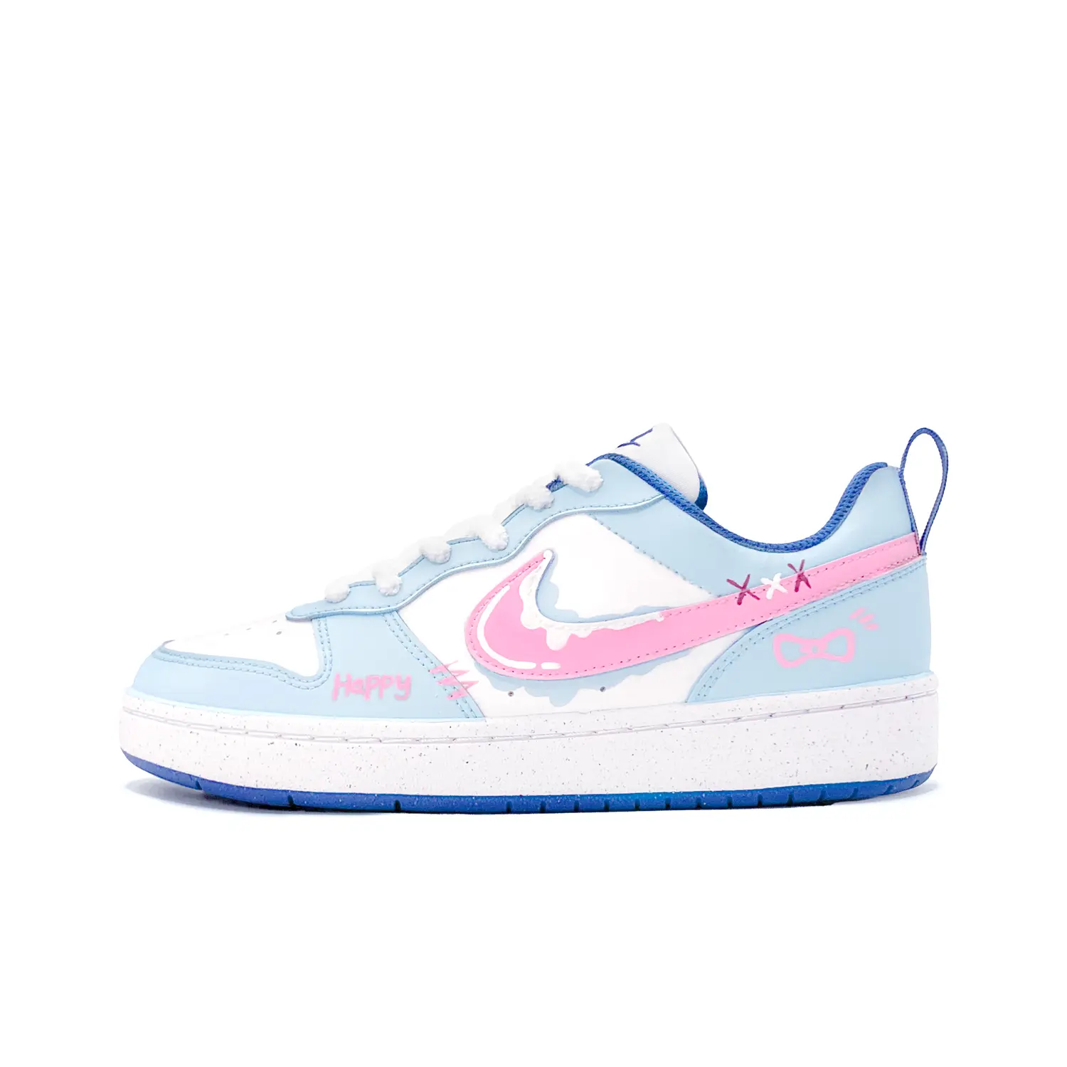 

Кроссовки для скейтбординга Court Borough Pink Glow Melting Snow Slip Resistant Anti Kick низкие детские Unisex Nike, белый