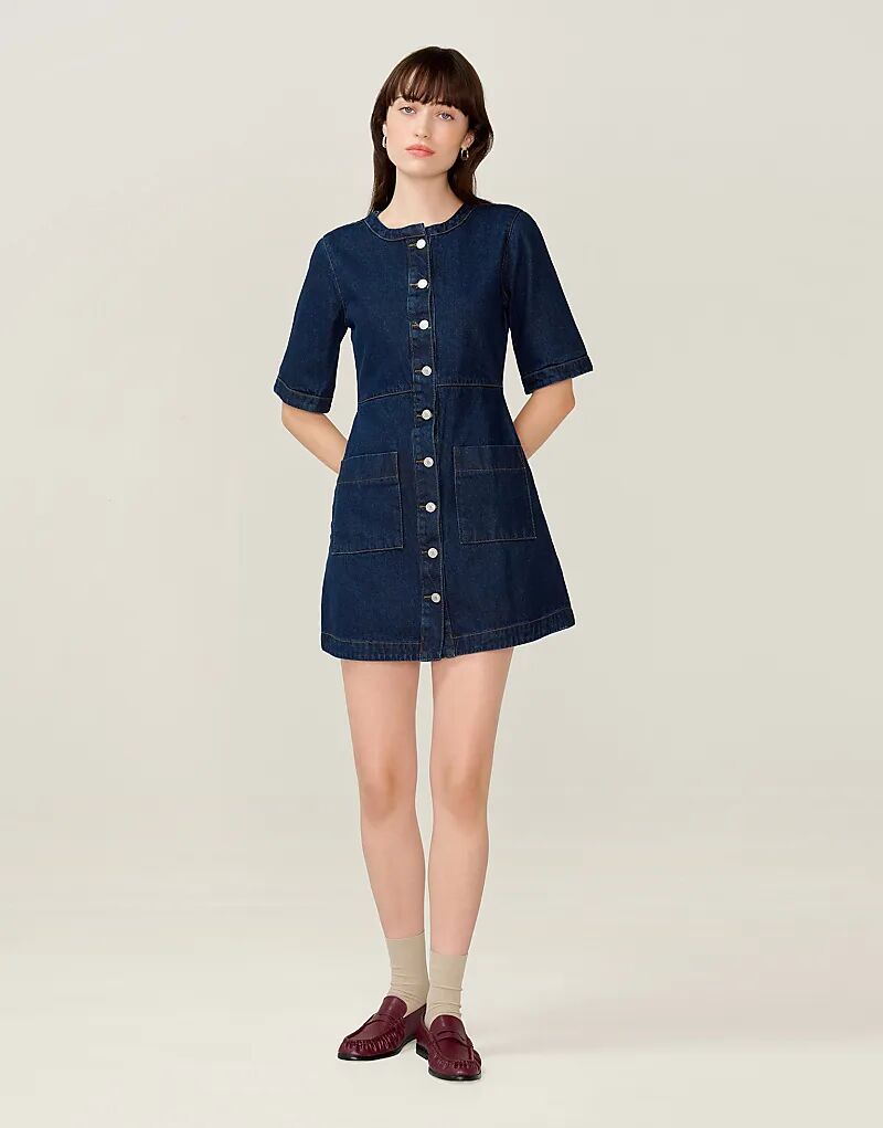 

Синее джинсовое мини-платье Omnes Dresss adia