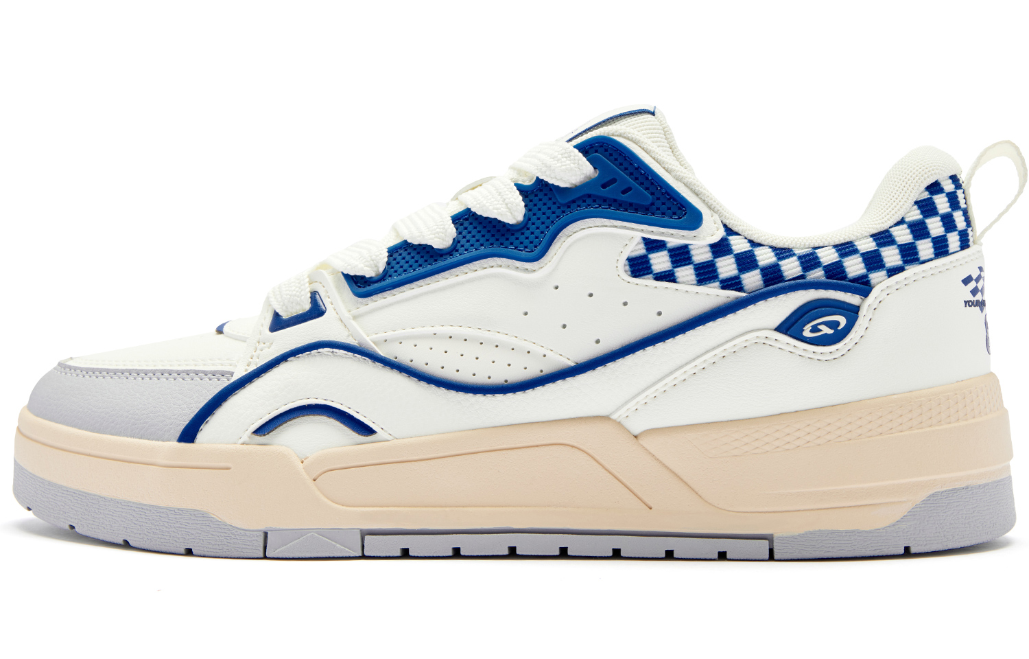 

QIAODAN Кроссовки для скейтбординга, увеличивающие рост, износостойкие, легкие, нескользящие, белые, синие