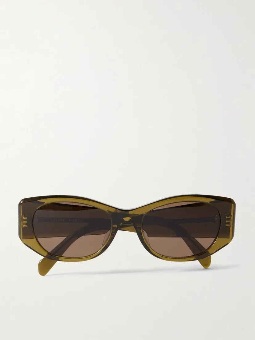 Солнцезащитные очки «кошачий глаз» из ацетата CELINE EYEWEAR, бирюзовый