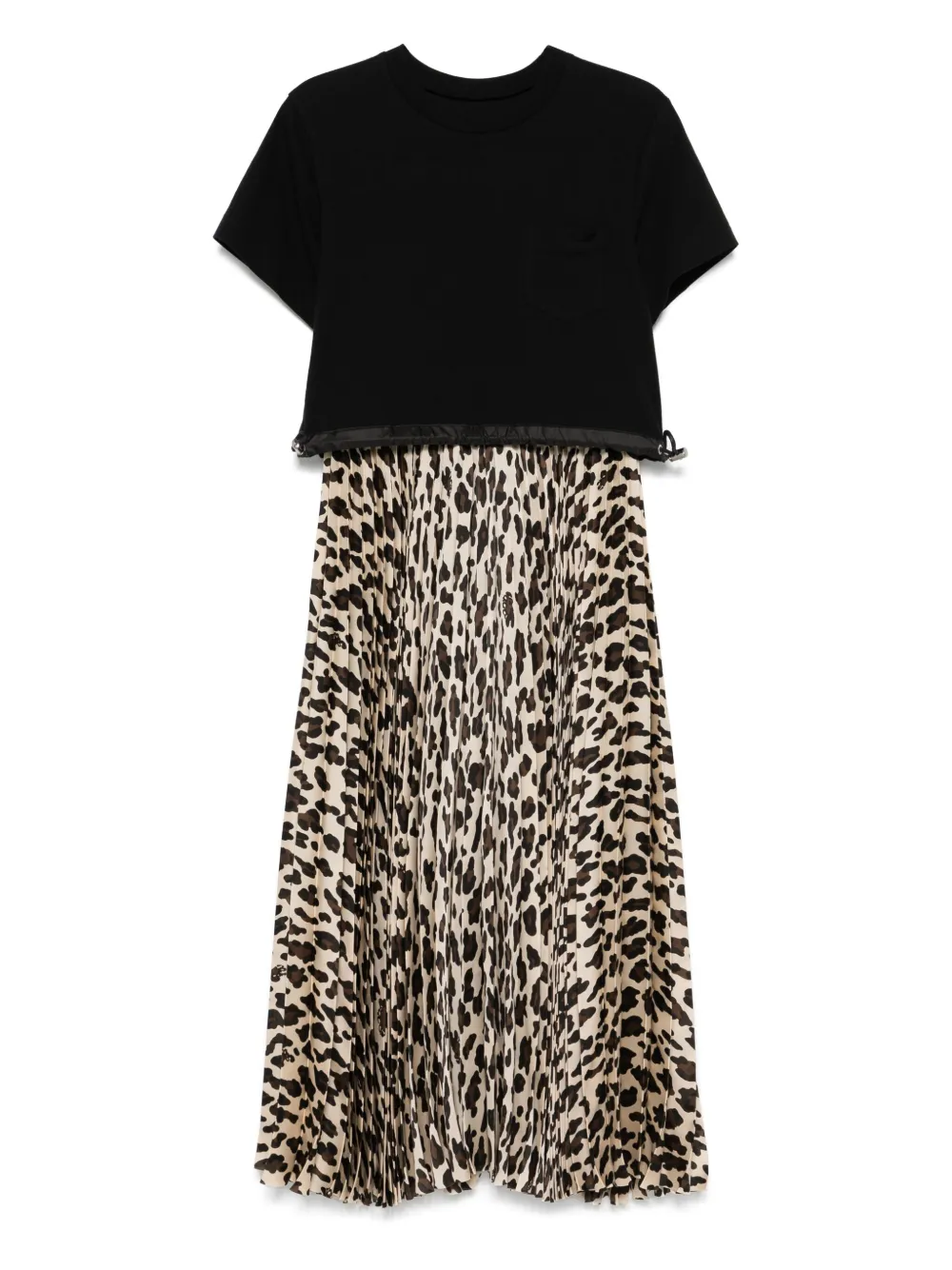 

Многослойное платье миди Sacai, светло-бежевый