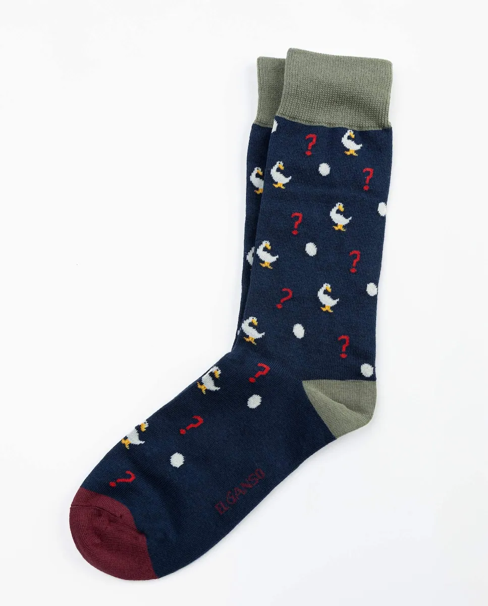 

Мужской носки из хлопка с гусинным узором El Ganso, темно-синий