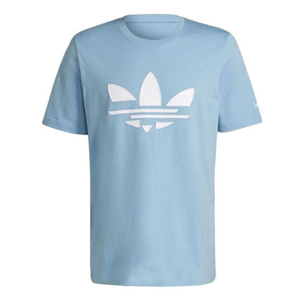 

Футболка originals st tee casual breathable sports logo printing short sleeve sky blue Adidas, голубой