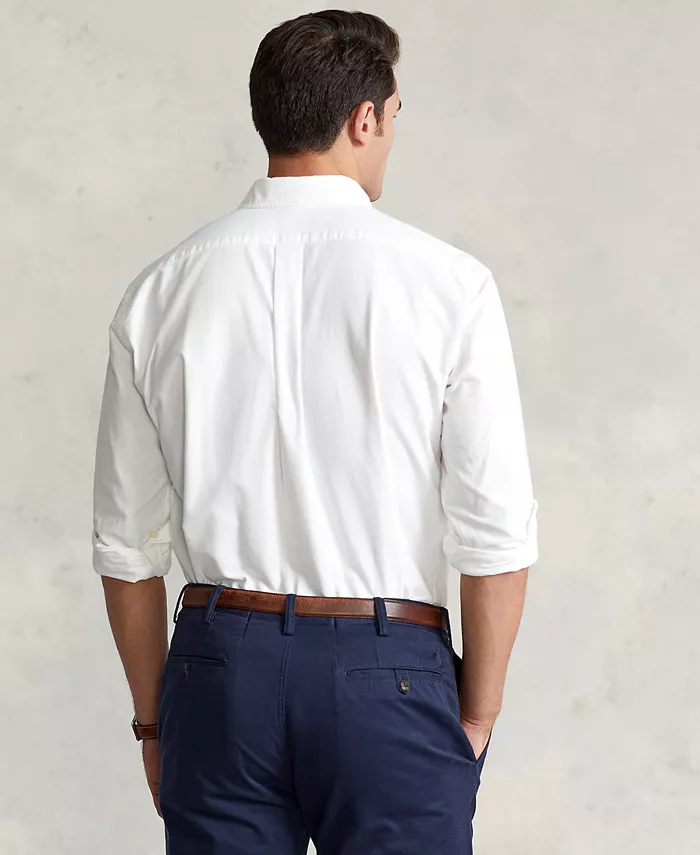 Мужская классическая оксфордская рубашка с длинным рукавом Big & Tall Polo Ralph Lauren, белый — фото 2