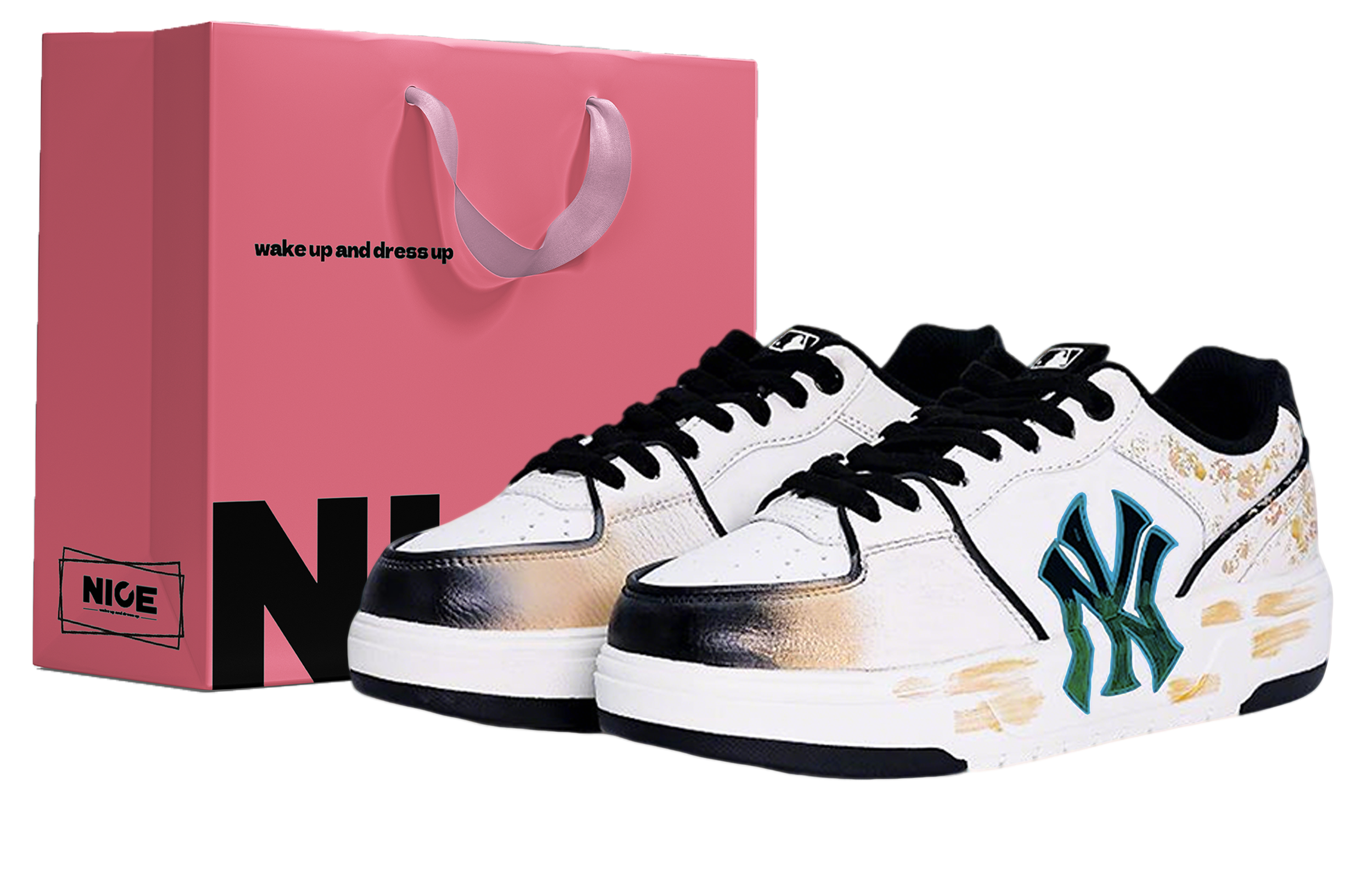 

MLB Кроссовки для скейтбординга Unisex Chunky Liner Abrasion Resistant Low top Gold