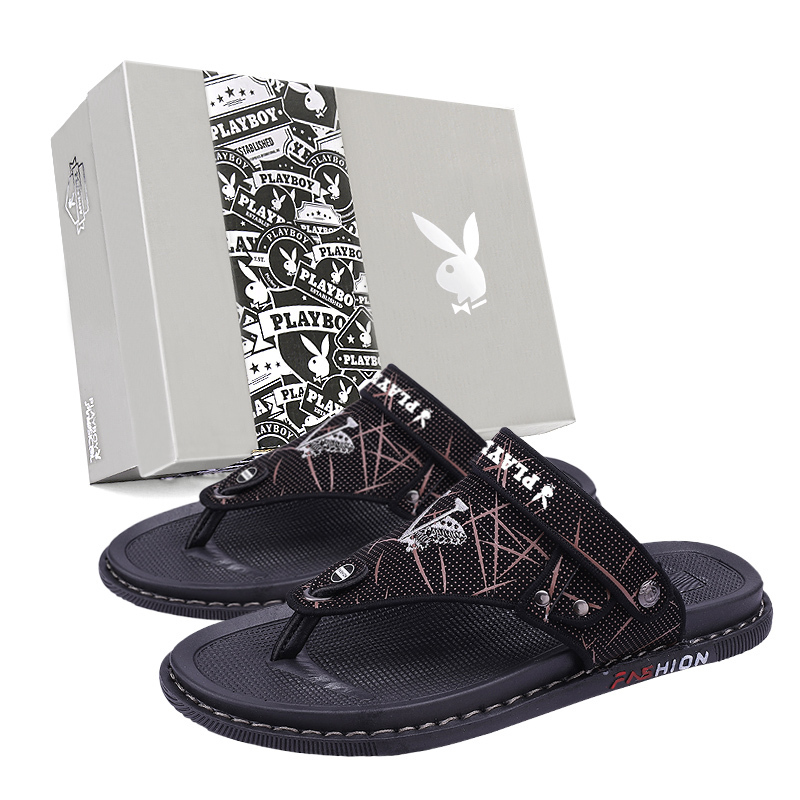 

Playboy Пляжные сандалии мужские черно-коричнево-серые коричневые, цвет Brown