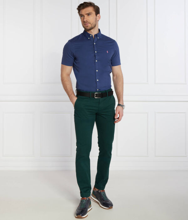 Рубашка мужская Polo Ralph Lauren с коротким рукавом, индиго — фото 2