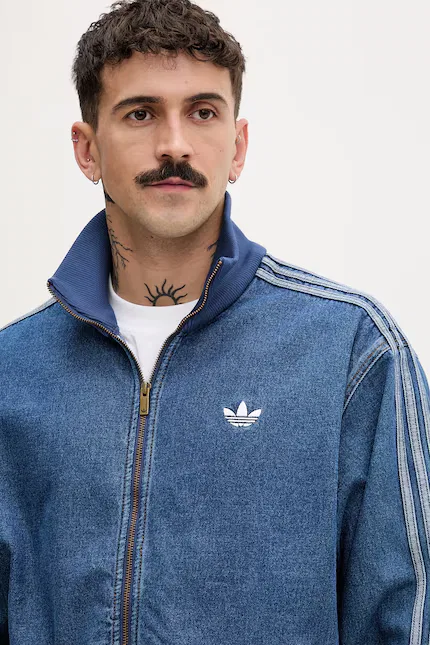 Олимпийка джинсовая Adidas Originals, синий — фото 4
