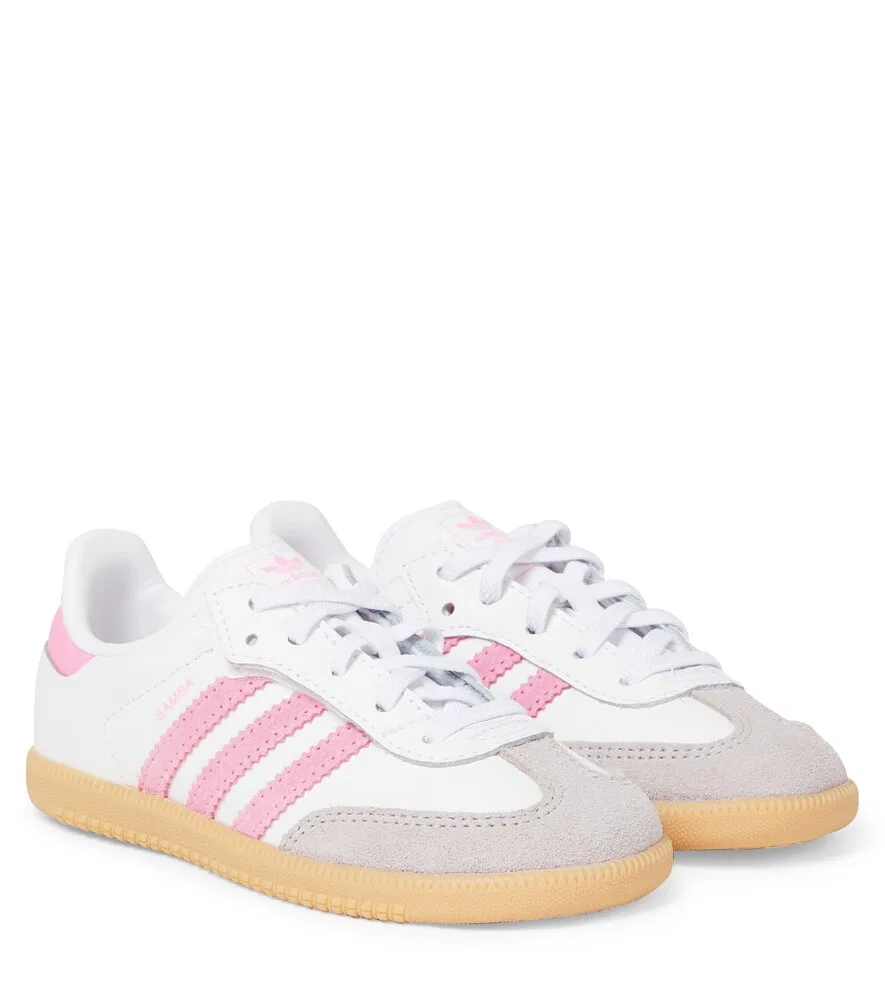 Кроссовки Samba из замши с кожаной отделкой Adidas Originals Kids, белый
