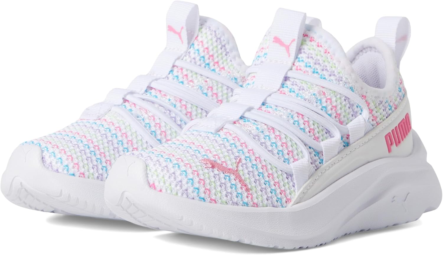 

Кроссовки Puma Unisex-Child Softride One4all на резинке, белый/розовый