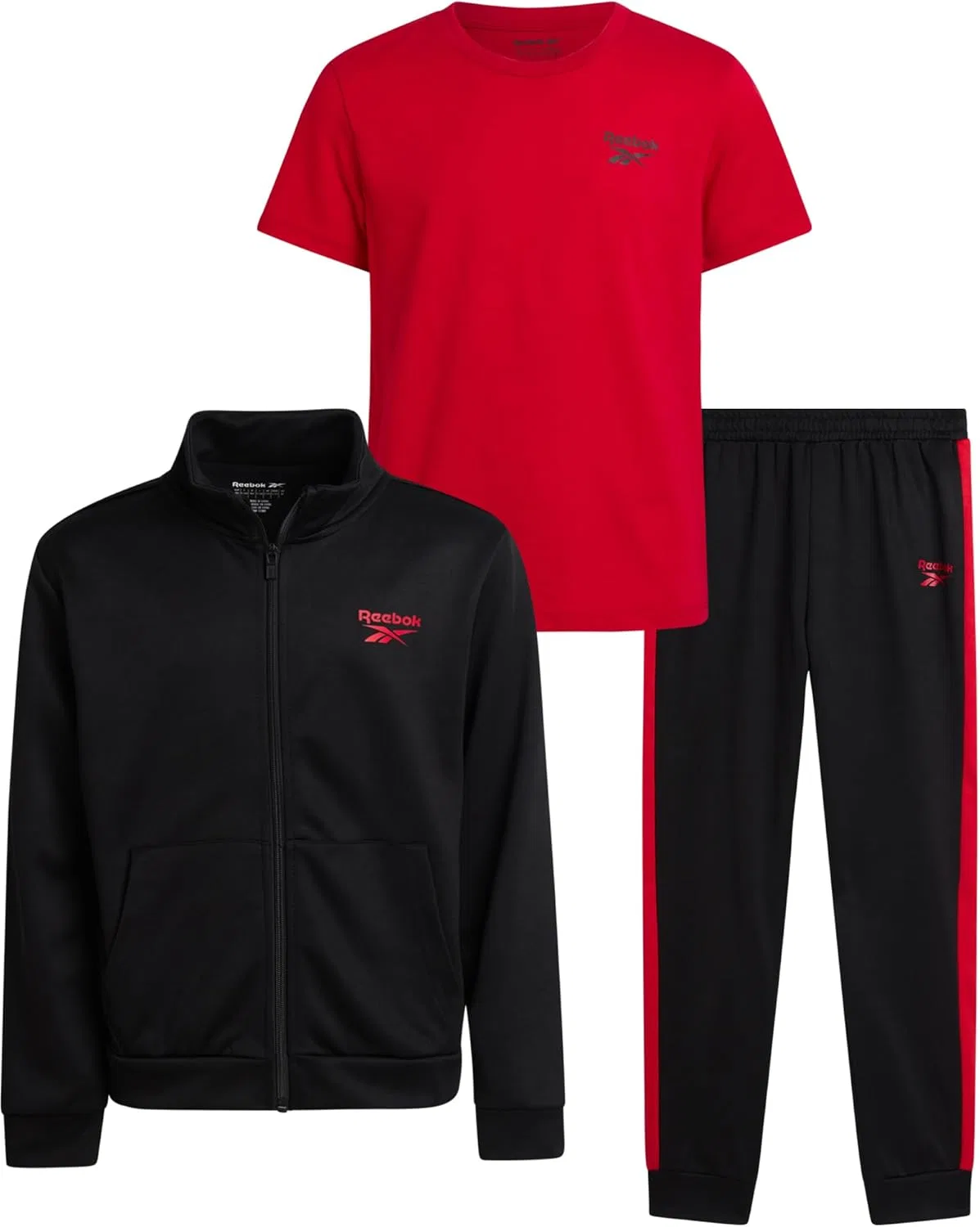 Детский спортивный костюм Reebok, 3 предмета, Black/Red