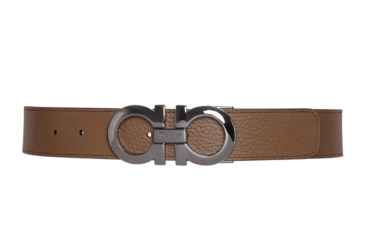 

Ремень FERRAGAMO из коровьей кожи унисекс, коричневый, черный, ширина 3,5 см